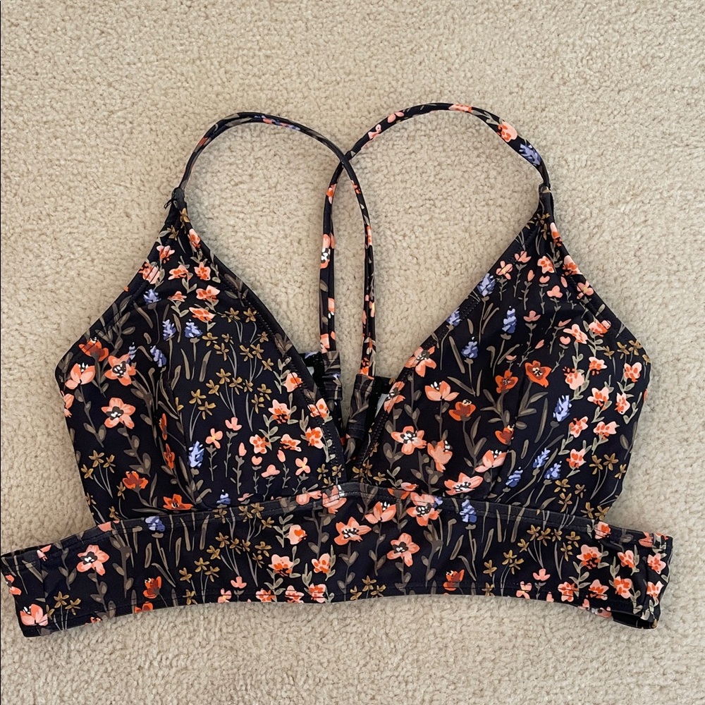 Beautiful Floral Strappy Bikini Top by Cupshe